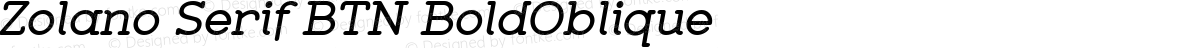 Zolano Serif BTN BoldOblique
