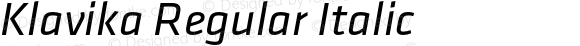 Klavika Regular Italic