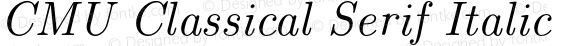 CMU Classical Serif Italic