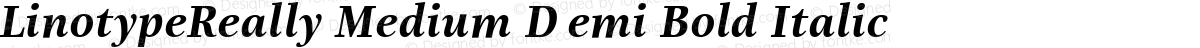 LinotypeReally Medium Demi Bold Italic