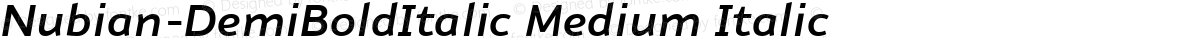 Nubian-DemiBoldItalic Medium Italic