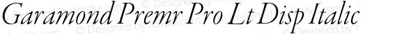 Garamond Premr Pro Lt Disp Italic