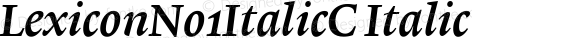 LexiconNo1ItalicC Italic