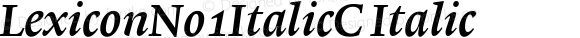 LexiconNo1ItalicC Italic