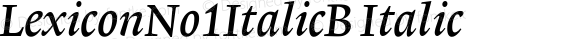 LexiconNo1ItalicB Italic