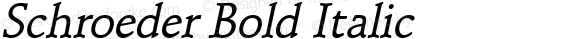 Schroeder Bold Italic