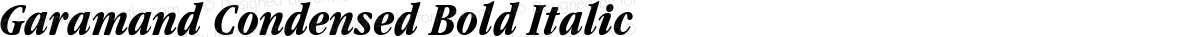 Garamand Condensed Bold Italic