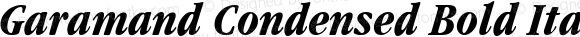 Garamand Condensed Bold Italic