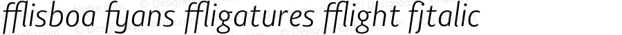 LisboaSansLigaturesLight-Italic