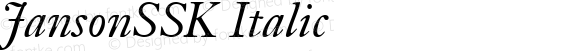 JansonSSK Italic Macromedia Fontographer 4.1 8/3/95