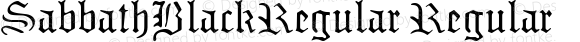 SabbathBlackRegular Regular Macromedia Fontographer 4.1 12/6/97