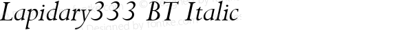 Lapidary 333 Italic BT