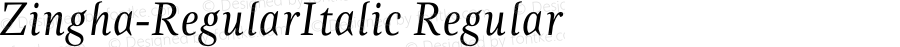 Zingha-RegularItalic Regular 001.000