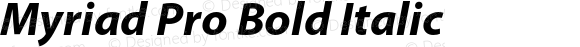 Myriad Pro Bold Italic