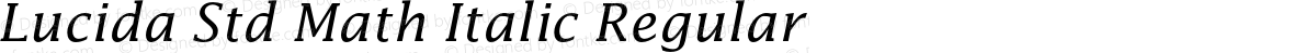 Lucida Std Math Italic Regular