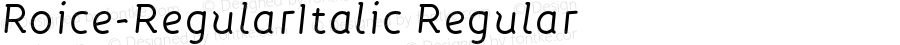 Roice-RegularItalic