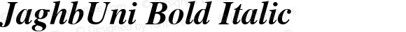 JaghbUni Bold Italic