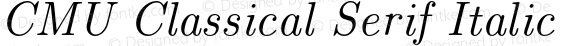CMU Classical Serif Italic