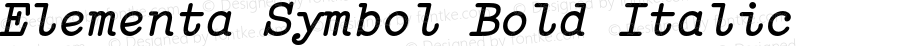 Elementa Symbol Bold Italic 001.000