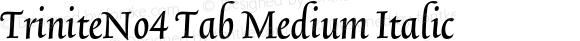 TriniteNo4 Tab Medium Italic