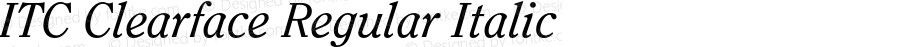 ITC Clearface Regular Italic