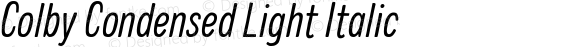 Colby Condensed Light Italic