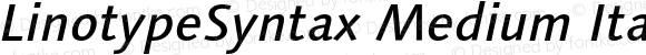 LinotypeSyntax Medium Italic