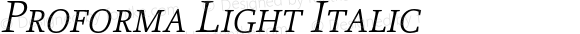 Proforma Light Italic