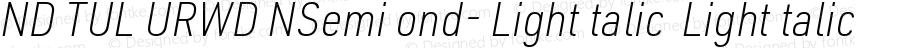 NDZTUL+URWDINSemiCond-XLightItalic