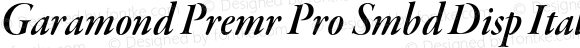 Garamond Premr Pro Smbd Disp Italic