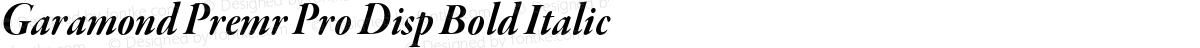 Garamond Premr Pro Disp Bold Italic