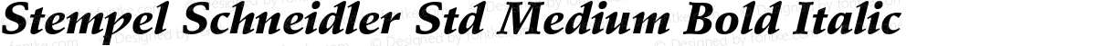 Stempel Schneidler Std Medium Bold Italic