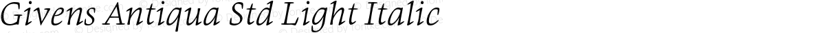 Givens Antiqua Std Light Italic