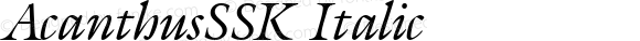 AcanthusSSK Italic Macromedia Fontographer 4.1 8/27/95