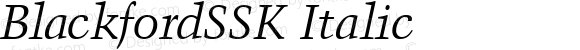 BlackfordSSK Italic Macromedia Fontographer 4.1 7/26/95