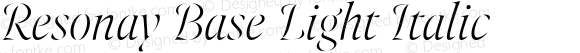 Resonay Base Light Italic