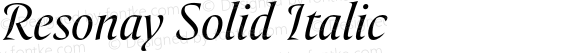 Resonay Solid Regular Italic