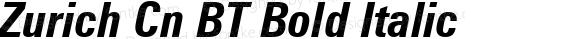Zurich Cn BT Bold Italic Version 1.01 emb4-OT