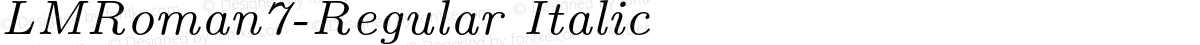 LMRoman7-Regular Italic