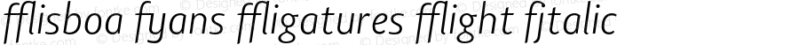 LisboaSansLigaturesLight-Italic