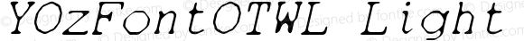 YOzFontOTWL Light Italic