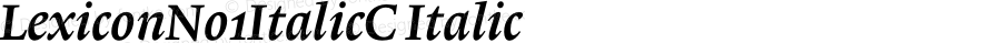 LexiconNo1ItalicC Italic