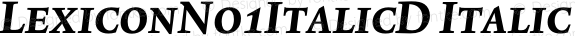 LexiconNo1ItalicD Italic