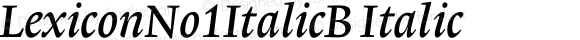 LexiconNo1ItalicB Italic