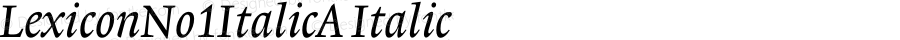 LexiconNo1ItalicA Italic