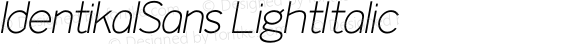 IdentikalSans LightItalic