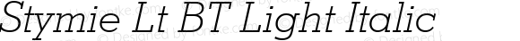 Stymie Lt BT Light Italic