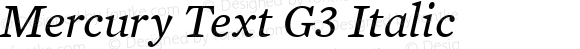 Mercury Text G3 Italic