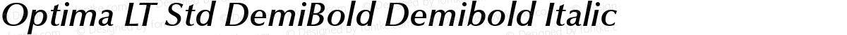 Optima LT Std DemiBold Demibold Italic