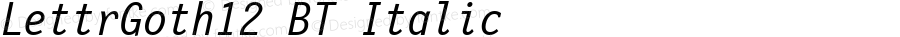 Letter Gothic 12 Pitch Italic BT